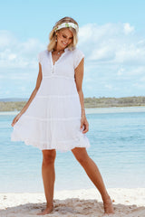 Gwen Tier Dress White