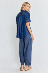 IBSA River Bow Shirt Indigo