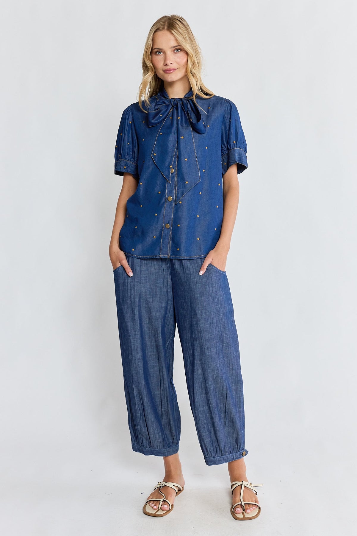 IBSA River Bow Shirt Indigo