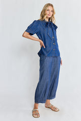 IBSA River Bow Shirt Indigo