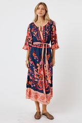 LulaLife Enid Midi Navy