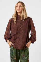 LulaSoul Chandler Lace Shirt Espresso