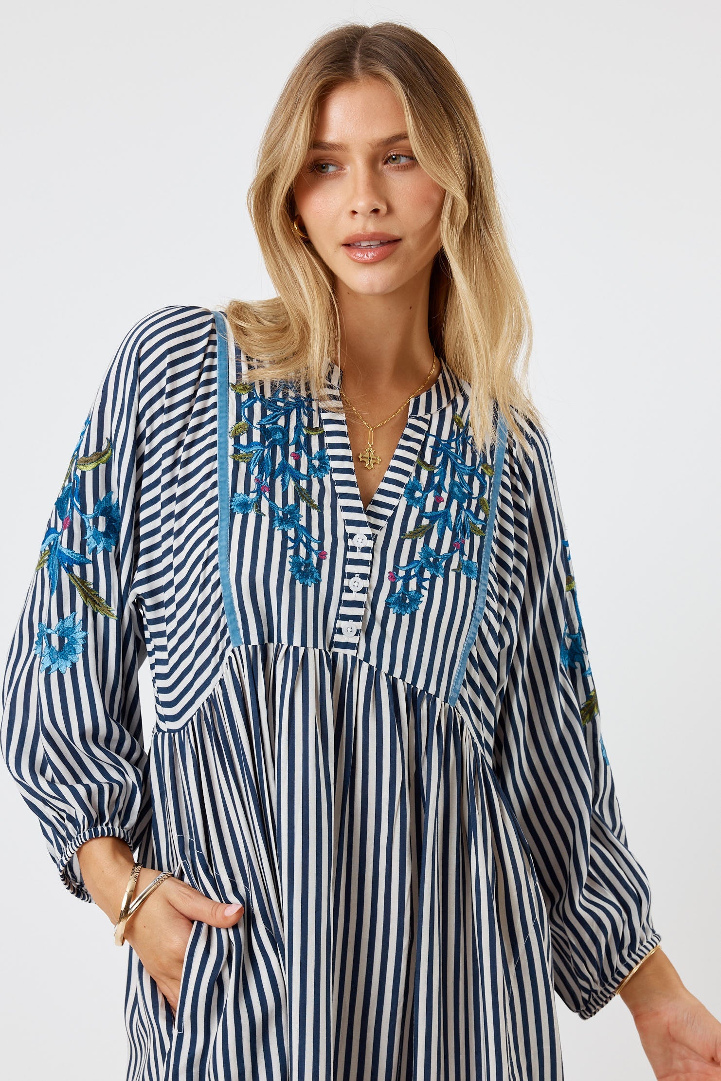 LulaSoul Ontario Midi Navy Stripe