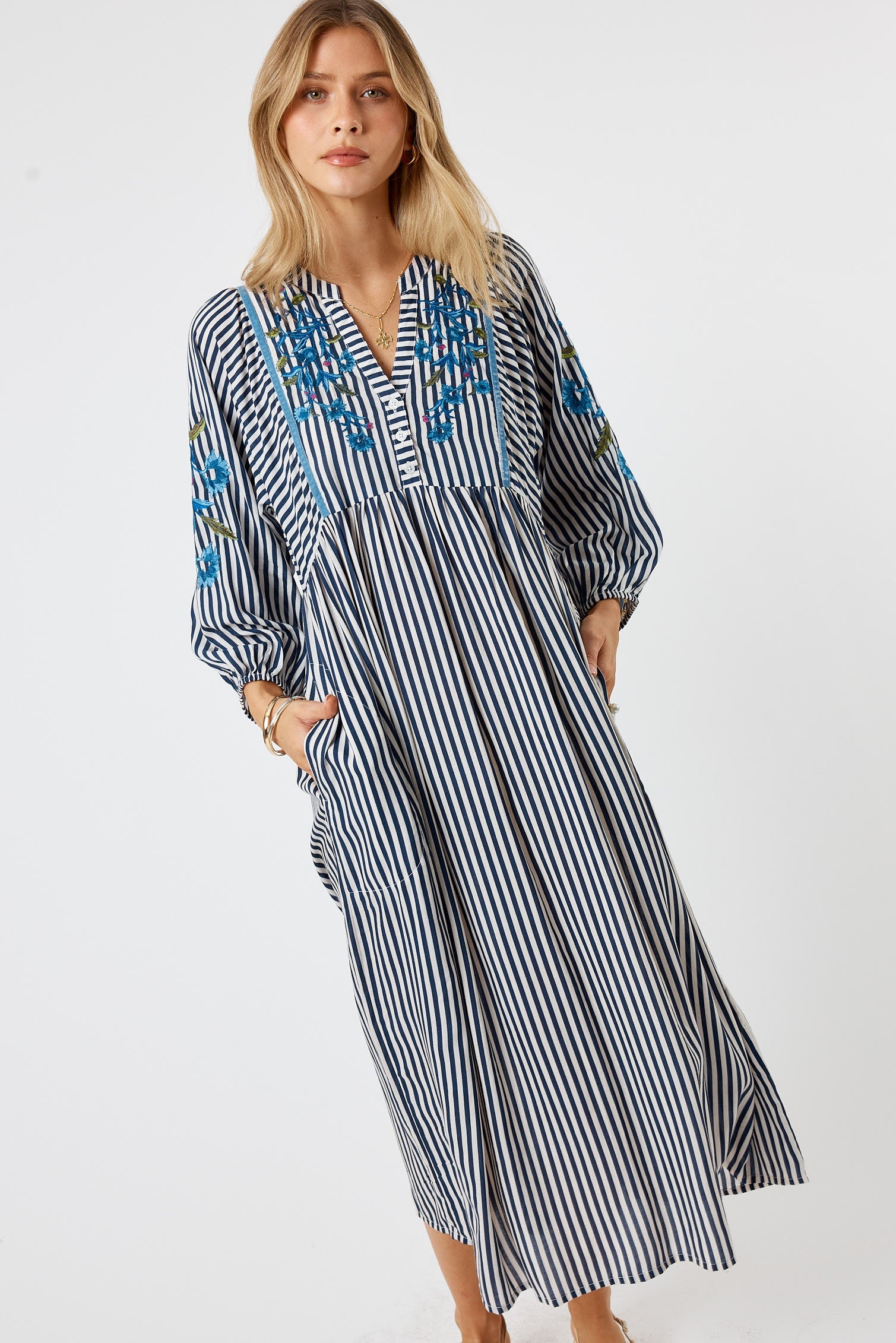 LulaSoul Ontario Midi Navy Stripe
