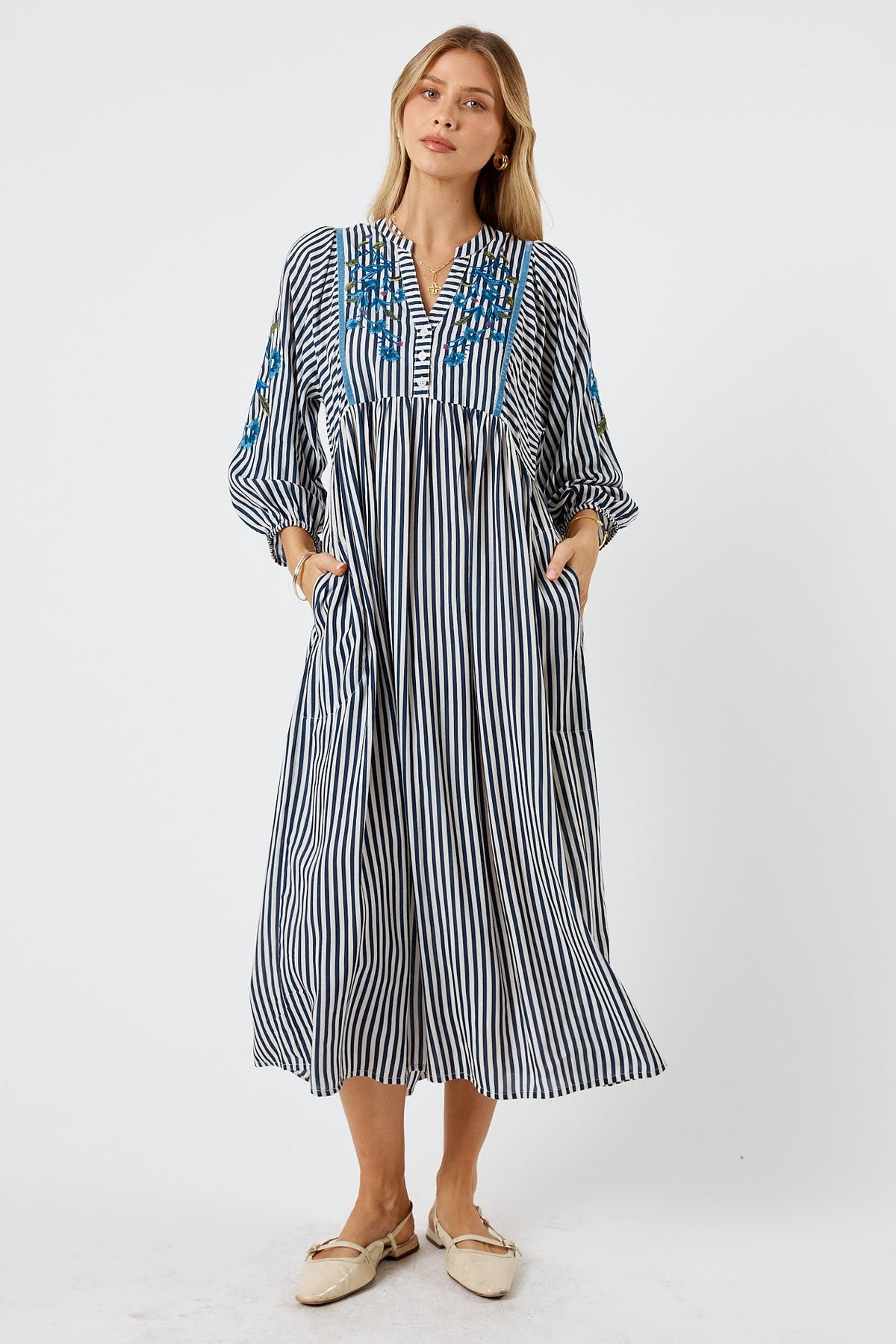 LulaSoul Ontario Midi Navy Stripe